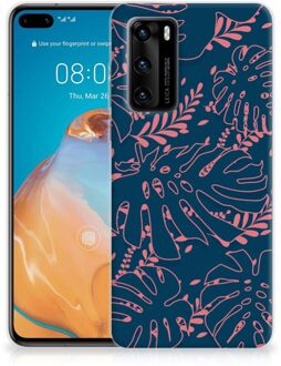 B2Ctelecom Telefoonhoesje Huawei P40 Silicone Back Cover Palm Leaves