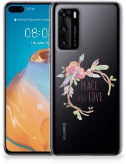 B2Ctelecom Telefoonhoesje Huawei P40 TPU Siliconen Hoesje Boho Text