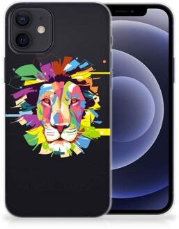 B2Ctelecom Telefoonhoesje iPhone 12 | 12 Pro (6.1") Back Cover Siliconen Hoesje Super als Cadeautjes voor Jongens Lion Color