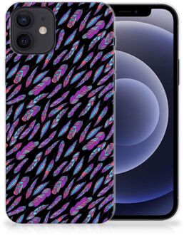 B2Ctelecom Telefoonhoesje iPhone 12 | 12 Pro (6.1") Backcover Soft Siliconen Hoesje Feathers Color