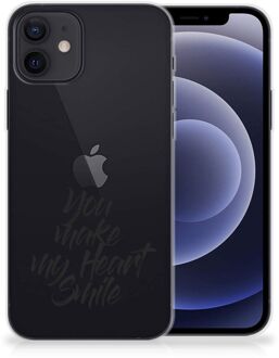 B2Ctelecom Telefoonhoesje iPhone 12 | 12 Pro (6.1") Backcover Soft Siliconen Hoesje Heart Smile