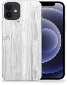 B2Ctelecom Telefoonhoesje iPhone 12 | 12 Pro (6.1") Backcover Soft Siliconen Hoesje Wit Hout