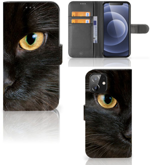 B2Ctelecom Telefoonhoesje iPhone 12 | 12 Pro (6.1") Beschermhoesje Zwarte Kat