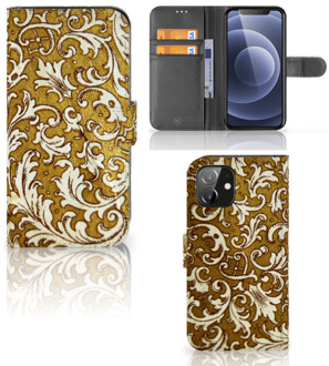 B2Ctelecom Telefoonhoesje iPhone 12 | 12 Pro (6.1") Bookcase Barok Goud