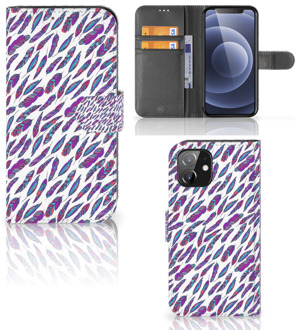 B2Ctelecom Telefoonhoesje iPhone 12 | 12 Pro (6.1") Flip Cover Feathers Color