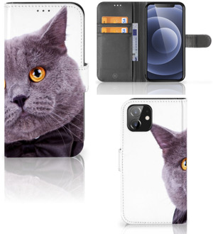 B2Ctelecom Telefoonhoesje iPhone 12 | 12 Pro (6.1") Flipcover Case Kat