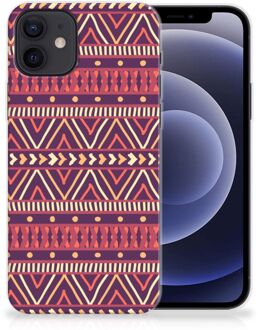 B2Ctelecom Telefoonhoesje iPhone 12 | 12 Pro (6.1") Leuk TPU Backcase Aztec Purple