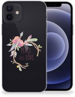 B2Ctelecom Telefoonhoesje iPhone 12 | 12 Pro (6.1") TPU Siliconen Hoesje Boho Text