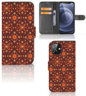 B2Ctelecom Telefoonhoesje iPhone 12 | 12 Pro (6.1") Wallet Book Case Batik Brown