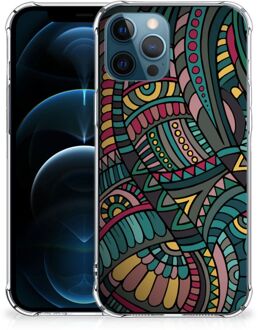 B2Ctelecom Telefoonhoesje  iPhone 12 | 12 Pro Telefoon Hoesje met transparante rand Aztec