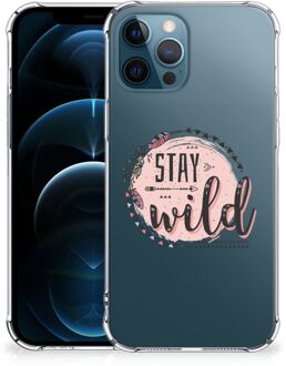 B2Ctelecom Telefoonhoesje  iPhone 12 | 12 Pro Telefoontas met transparante rand Boho Stay Wild