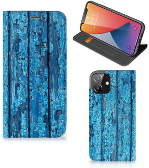 B2Ctelecom Telefoonhoesje iPhone 12 | iPhone 12 Pro Magnet Case Wood Blue