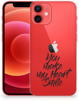 B2Ctelecom Telefoonhoesje iPhone 12 Mini Backcover Soft Siliconen Hoesje Heart Smile