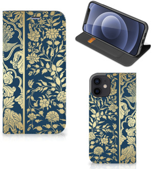 B2Ctelecom Telefoonhoesje iPhone 12 Mini Foto hoesje Golden Flowers