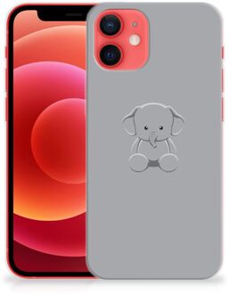 B2Ctelecom Telefoonhoesje iPhone 12 Mini Hippe Hoesjes Baby Olifant