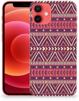 B2Ctelecom Telefoonhoesje iPhone 12 Mini Leuk TPU Backcase Aztec Purple