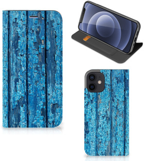 B2Ctelecom Telefoonhoesje iPhone 12 Mini Magnet Case Wood Blue