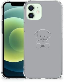 B2Ctelecom Telefoonhoesje  iPhone 12 Mini TPU Case met transparante rand Baby Olifant