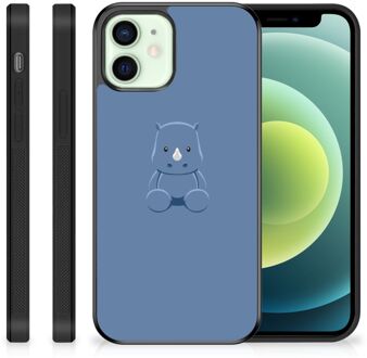 B2Ctelecom Telefoonhoesje iPhone 12 Mini TPU Silicone Hoesje met Zwarte rand Baby Rhino