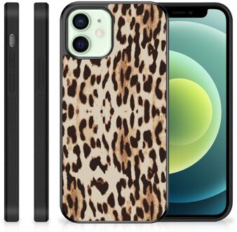 B2Ctelecom Telefoonhoesje iPhone 12 Mini TPU Silicone Hoesje met Zwarte rand Leopard