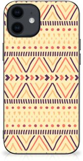 B2Ctelecom Telefoonhoesje iPhone 12 Pro | 12 (6.1") Leuk Case met Zwarte rand Aztec Yellow