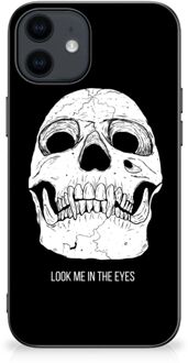 B2Ctelecom Telefoonhoesje iPhone 12 Pro | 12 (6.1") Silicone Case met Zwarte rand Skull Eyes