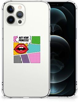 B2Ctelecom Telefoonhoesje  iPhone 12 Pro Max Anti Shock Bumper Case met transparante rand Popart Princess