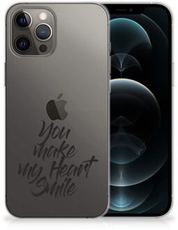 B2Ctelecom Telefoonhoesje iPhone 12 Pro Max Backcover Soft Siliconen Hoesje Heart Smile