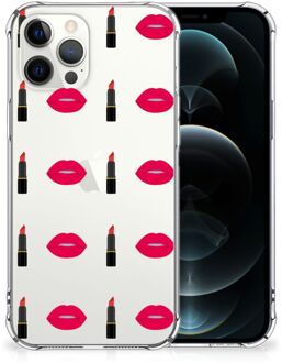 B2Ctelecom Telefoonhoesje  iPhone 12 Pro Max Hippe Hoesje met transparante rand Lipstick Kiss