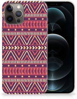 B2Ctelecom Telefoonhoesje iPhone 12 Pro Max Leuk TPU Backcase Aztec Purple