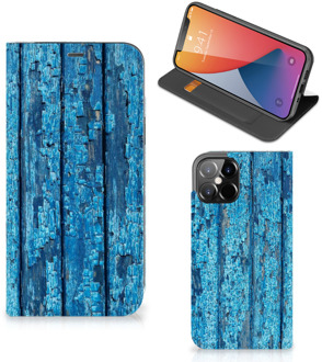 B2Ctelecom Telefoonhoesje iPhone 12 Pro Max Magnet Case Wood Blue