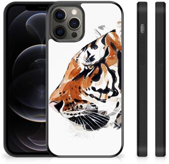 B2Ctelecom Telefoonhoesje iPhone 12 Pro Max Silicone Case met Zwarte rand Tiger