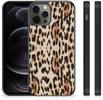 B2Ctelecom Telefoonhoesje iPhone 12 Pro Max TPU Silicone Hoesje met Zwarte rand Leopard