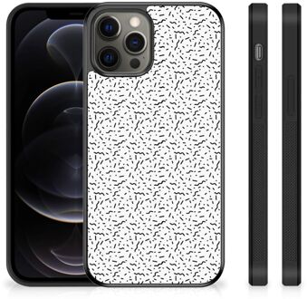 B2Ctelecom Telefoonhoesje iPhone 12 Pro Max TPU Silicone Hoesje met Zwarte rand Stripes Dots