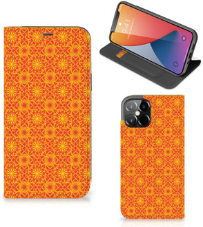 B2Ctelecom Telefoonhoesje iPhone 12 Pro Max Wallet Case Batik Orange