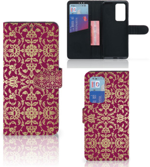 B2Ctelecom Telefoonhoesje met foto Huawei P40 Pro Bookcase Cadeautips Barok Pink