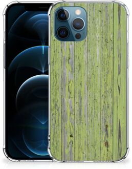 B2Ctelecom Telefoonhoesje met foto iPhone 12 | 12 Pro GSM Hoesje met doorzichtige rand Green Wood