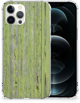 B2Ctelecom Telefoonhoesje met foto iPhone 12 Pro Max GSM Hoesje met doorzichtige rand Green Wood