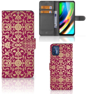 B2Ctelecom Telefoonhoesje met foto Motorola Moto G9 Plus Bookcase Cadeautips Barok Pink