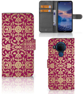 B2Ctelecom Telefoonhoesje met foto Nokia 5.4 Bookcase Cadeautips Barok Pink