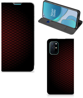 B2Ctelecom Telefoonhoesje met foto OnePlus 8T Smart Cover Geruit Rood