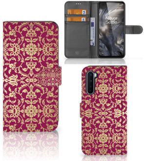 B2Ctelecom Telefoonhoesje met foto OnePlus Nord Bookcase Cadeautips Barok Pink