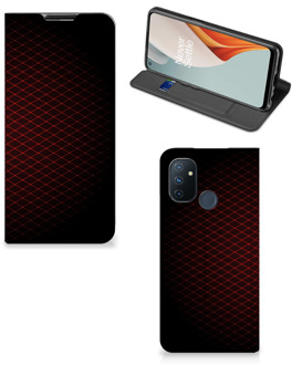 B2Ctelecom Telefoonhoesje met foto OnePlus Nord N100 Smart Cover Geruit Rood