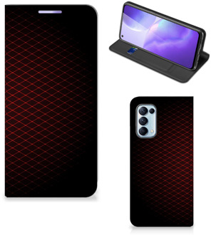 B2Ctelecom Telefoonhoesje met foto OPPO Find X3 Lite Smart Cover Geruit Rood