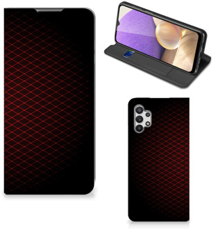 B2Ctelecom Telefoonhoesje met foto Samsung Galaxy A32 5G Smart Cover Geruit Rood
