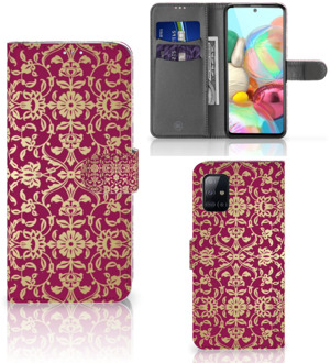 B2Ctelecom Telefoonhoesje met foto Samsung Galaxy A71 Bookcase Cadeautips Barok Pink