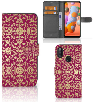 B2Ctelecom Telefoonhoesje met foto Samsung Galaxy M11 | A11 Bookcase Cadeautips Barok Pink