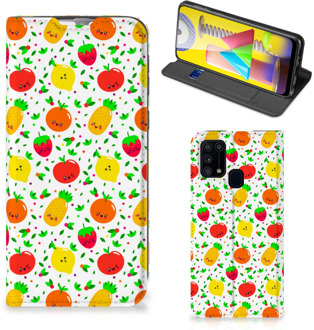 B2Ctelecom Telefoonhoesje met foto Samsung Galaxy M31 Smart Cover Fruits