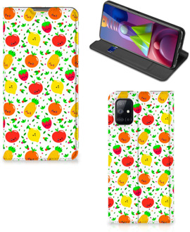 B2Ctelecom Telefoonhoesje met foto Samsung Galaxy M51 Smart Cover Fruits