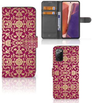 B2Ctelecom Telefoonhoesje met foto Samsung Galaxy Note 20 Bookcase Cadeautips Barok Pink